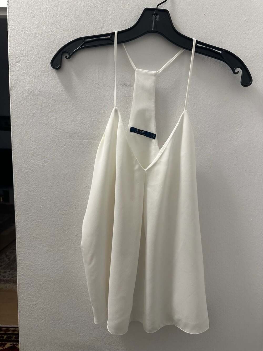 Polo Ralph Lauren Ivory Sleeveless V-Neck Halter Tank Top